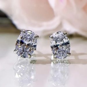 Delicate Oval Cubic Zirconia Earrings